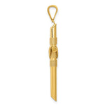 이미지를 갤러리 뷰어에 로드 , 14k Yellow Gold Cross Polished 3D Hollow Pendant Charm 46mm x 23mm