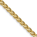 將圖片載入圖庫檢視器 14K Yellow Gold 1.9mm Flat Wheat Spiga Bracelet Anklet Choker Necklace Pendant Chain