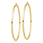 이미지를 갤러리 뷰어에 로드 , 14K Yellow Gold 80mm x 3mm Extra Large Giant Gigantic Big Lightweight Round Classic Hoop Earrings