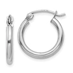 Load image into Gallery viewer, 14K White Gold 15mm x 2mm Classic Round Hoop Earrings
