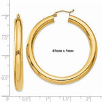 Load image into Gallery viewer, 14K Yellow Gold 45mm x 5mm Classic Round Hoop Earrings