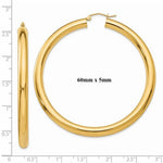 Load image into Gallery viewer, 14K Yellow Gold 60mm x 5mm Classic Round Hoop Earrings