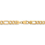 Cargar imagen en el visor de la galería, 14K Yellow Gold 7.5mm Flat Figaro Bracelet Anklet Choker Necklace Pendant Chain