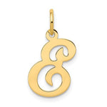將圖片載入圖庫檢視器 14K Yellow Gold Initial Letter E Cursive Script Alphabet Pendant Charm