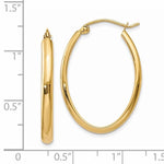 画像をギャラリービューアに読み込む, 14k Yellow Gold Classic Polished Oval Hoop Earrings