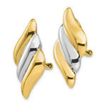 Load image into Gallery viewer, 14k Gold Two Tone Non Pierced Clip On Swirl Geometric Omega Back Earrings