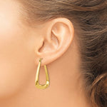 Lade das Bild in den Galerie-Viewer, 14K Yellow Gold Geometric Style Design Triangle Hoop Earrings