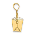 將圖片載入圖庫檢視器 14k Yellow Gold Enamel Chinese Food Take Out Box 3D Pendant Charm
