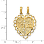 Load image into Gallery viewer, 14k Yellow Gold Heart Mizpah Reversible 2 Piece Pendant Charm