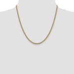 Cargar imagen en el visor de la galería, 14K Yellow Gold with Rhodium 3.4mm Pavé Curb Bracelet Anklet Choker Necklace Pendant Chain Lobster Clasp