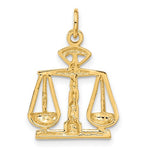 画像をギャラリービューアに読み込む, 14k yellow gold scales of justice open back pendant charm