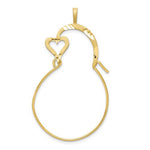 Afbeelding in Gallery-weergave laden, 10K Yellow Gold Heart Satin Finish Charm Holder Pendant