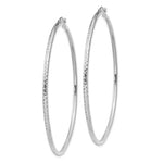Load image into Gallery viewer, 14K White Gold Diamond Cut Round Hoop Textured Earrings 60mm x 2mm