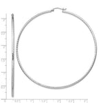 Kép betöltése a galériamegjelenítőbe: Sterling Silver Diamond Cut Classic Round Hoop Earrings 75mm x 2mm