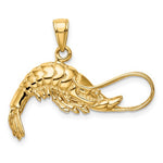 Load image into Gallery viewer, 14k Yellow Gold Shrimp 3D Pendant Charm