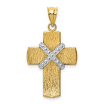 Load image into Gallery viewer, 14k Gold Two Tone Cross Pendant Charm