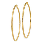 將圖片載入圖庫檢視器 14k yellow gold diamond cut round hoop earrings 60mm x 2mm