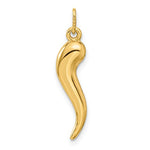 Ladda upp bild till gallerivisning, 10k Yellow Gold Good Luck Italian Horn 3D Pendant Charm