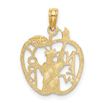 画像をギャラリービューアに読み込む, 10k Yellow Gold New York Statue of Liberty Apple Cut Out Pendant Charm