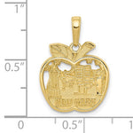 Indlæs billede til gallerivisning 10k Yellow Gold New York Skyline Apple Pendant Charm