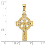 Ladda upp bild till gallerivisning, 10k Yellow Gold Celtic Crucifix Cross Pendant Charm