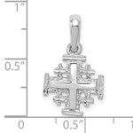 Załaduj obraz do przeglądarki galerii, 10k White Gold Jerusalem Cross Small Pendant Charm