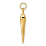 Afbeelding in Gallery-weergave laden, 10k Yellow Gold Good Luck Italian Horn 3D Pendant Charm