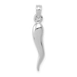 Afbeelding in Gallery-weergave laden, 10k White Gold Good Luck Italian Horn 3D Pendant Charm
