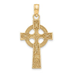 Cargar imagen en el visor de la galería, 10k Yellow Gold Celtic Cross Eternity Circle Pendant Charm