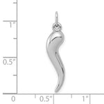 Load image into Gallery viewer, 10k White Gold Good Luck Italian Horn 3D Pendant Charm
