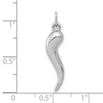 Kép betöltése a galériamegjelenítőbe: 10k White Gold Good Luck Italian Horn 3D Pendant Charm