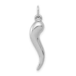 Kép betöltése a galériamegjelenítőbe: 10k White Gold Good Luck Italian Horn 3D Pendant Charm