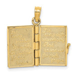 將圖片載入圖庫檢視器 10k yellow gold enamel an irish prayer book four leaf clover 3d pendant charm