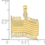 画像をギャラリービューアに読み込む, 10k Yellow Gold USA God Bless America Flag Pendant Charm