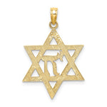 Ladda upp bild till gallerivisning, 10k Yellow Gold Star of David Chai Symbol Center Pendant Charm
