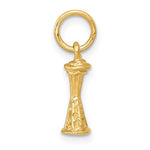 Charger l'image dans la galerie, 10k Yellow Gold Seattle Washington Space Needle 3D Small Pendant Charm