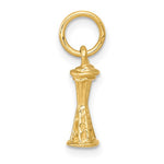 Load image into Gallery viewer, 10k Yellow Gold Seattle Washington Space Needle 3D Small Pendant Charm
