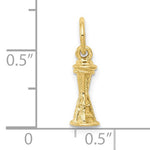 Charger l'image dans la galerie, 10k Yellow Gold Seattle Washington Space Needle 3D Small Pendant Charm
