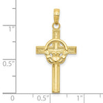 Ladda upp bild till gallerivisning, 10k Yellow Gold Claddagh Cross Pendant Charm