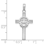 Ladda upp bild till gallerivisning, 10k White Gold Claddagh Cross Pendant Charm