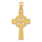 Charger l'image dans la galerie, 10k Yellow Gold God Is Love Celtic Cross Reversible Pendant Charm