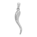 Load image into Gallery viewer, 10k White Gold Diamond Cut Lucky Italian Horn Pendant Charm