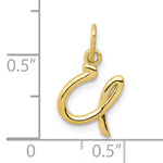 Charger l'image dans la galerie, 10K Yellow Gold Lowercase Initial Letter U Script Cursive Alphabet Pendant Charm
