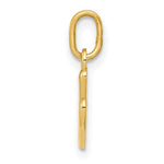 画像をギャラリービューアに読み込む, 10K Yellow Gold Lowercase Initial Letter V Script Cursive Alphabet Pendant Charm