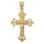 將圖片載入圖庫檢視器 10k Yellow Gold INRI Crucifix Cross Fleur De Lis Pendant Charm