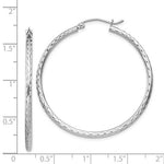 Load image into Gallery viewer, Sterling Silver Diamond Cut Classic Round Hoop Earrings 40mm x 2mm