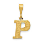 Load image into Gallery viewer, 14K Yellow Gold Uppercase Initial Letter P Block Alphabet Pendant Charm