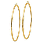 Load image into Gallery viewer, 14K Yellow Gold Extra Large Diamond Cut Classic Round Hoop Earrings 87mm x 3mm