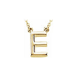 Ladda upp bild till gallerivisning, 14k Yellow Rose White Gold Block E Uppercase Letter Initial Alphabet Necklace