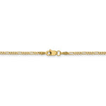Carregar imagem no visualizador da galeria, 14K Yellow Gold 1.8mm Flat Figaro Bracelet Anklet Choker Necklace Pendant Chain